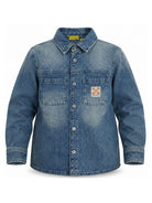 Camicia per bambino Off White Kids in denim con tasche sul davanti 44BYD004F26D001 SAND BLUE OFF WHITE KIDS 