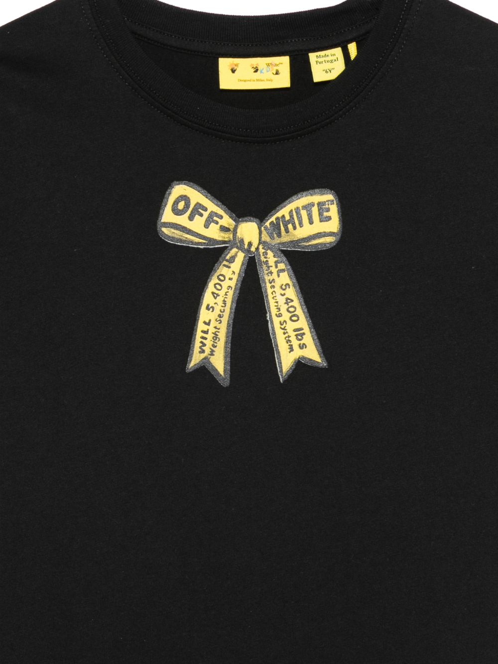T-shirt per bambina Off White Kids nera con stampa grafica 44GAA001F26J009 BLACK OFF WHITE KIDS 