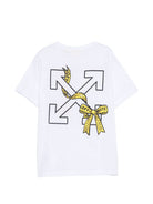 T-shirt per bambina Off White Kids bianca con stampa grafica 44GAA001F26J009 WHITE OFF WHITE KIDS 