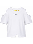T-shirt per bambina Off White Kids bianca con logo sul davanti 44GAA01EF26J001 WHITE OFF WHITE KIDS 