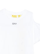 T-shirt per bambina Off White Kids bianca con logo sul davanti 44GAA01EF26J001 WHITE OFF WHITE KIDS 