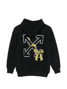 Felpa per bambina Off White Kids nera con stampa grafica sul davanti 44GBB002F26F008 BLACK OFF WHITE KIDS 