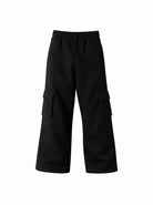 Pantaloni per bambina Off-White Kids neri con logo stampato sul davanti 44GCH00BF26F001 BLACK OFF WHITE KIDS 