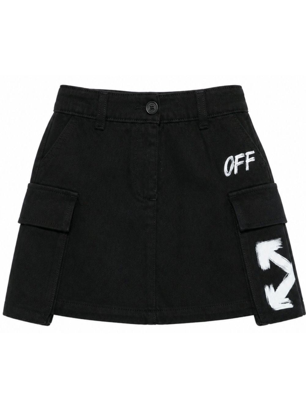 Gonna cargo per bambina Off White Kids nera con logo 44GCY001F26F001 BLACK OFF WHITE KIDS 