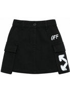 Gonna cargo per bambina Off White Kids nera con logo 44GCY001F26F001 BLACK OFF WHITE KIDS 