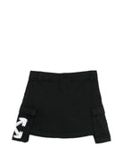 Gonna cargo per bambina Off White Kids nera con logo 44GCY001F26F001 BLACK OFF WHITE KIDS 