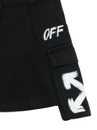 Gonna cargo per bambina Off White Kids nera con logo 44GCY001F26F001 BLACK OFF WHITE KIDS 