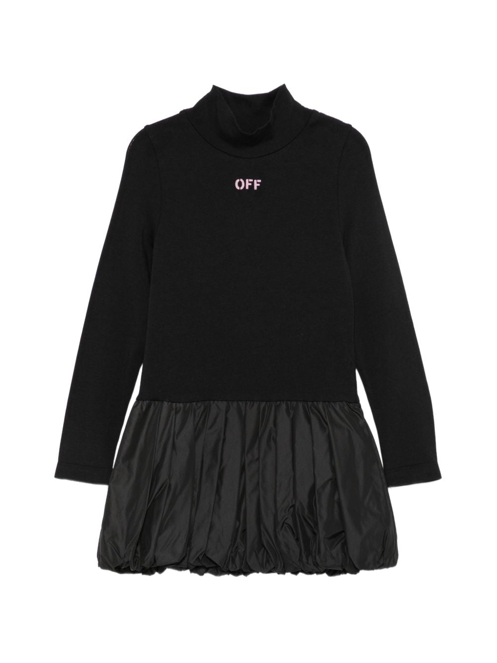 Abito per bambina Off-White Kids nero a collo alto 44GDF009F26J001 BLACK OFF WHITE KIDS 