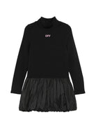 Abito per bambina Off-White Kids nero a collo alto 44GDF009F26J001 BLACK OFF WHITE KIDS 