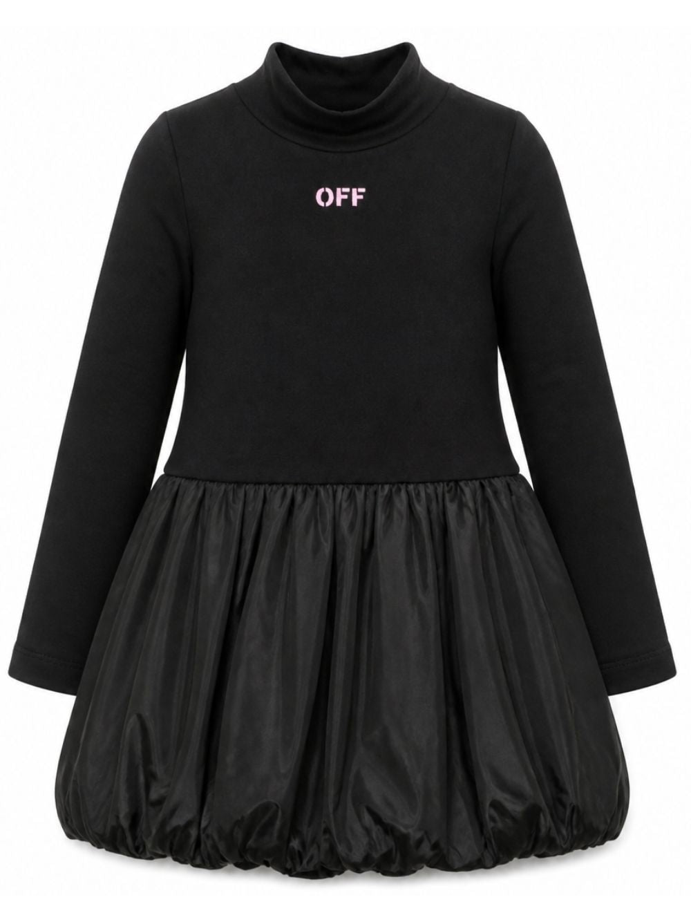 Abito per bambina Off-White Kids nero a collo alto 44GDF009F26J001 BLACK OFF WHITE KIDS 