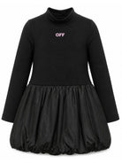 Abito per bambina Off-White Kids nero a collo alto 44GDF009F26J001 BLACK OFF WHITE KIDS 