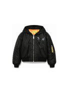 Giubbino per bambina Off- White Kids nero con stampa grafica sul davanti 44GEH005F26F001 BLACK OFF WHITE KIDS 