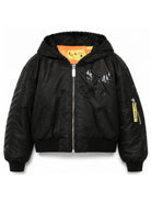 Giubbino per bambina Off- White Kids nero con stampa grafica sul davanti 44GEH005F26F001 BLACK OFF WHITE KIDS 