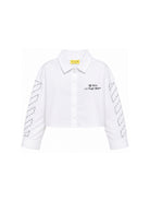 Camicia per bambina Off-White Kids bianca con colletto classico 44GGE002F26F002 WHITE OFF WHITE KIDS 