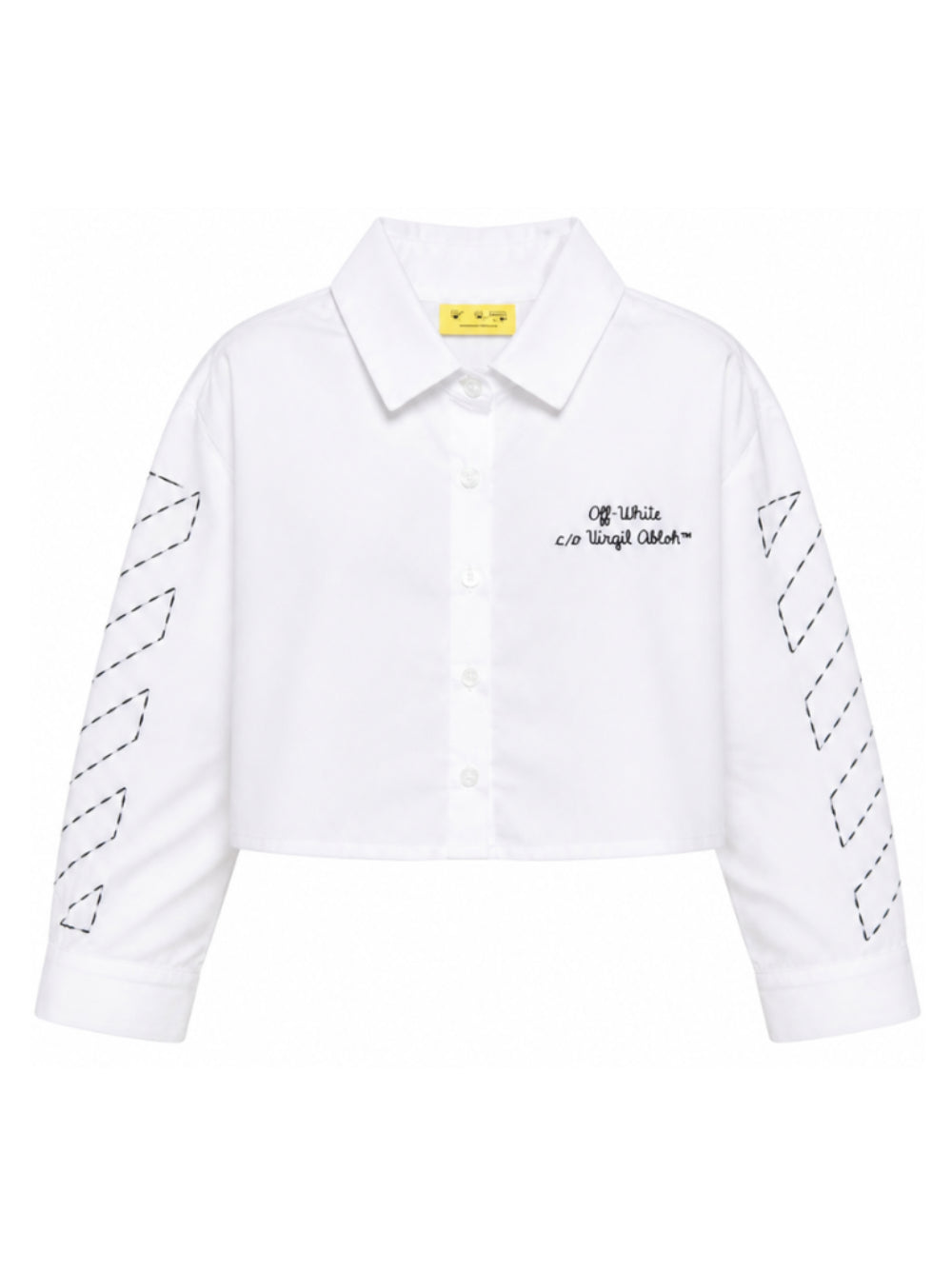 Camicia per bambina Off-White Kids bianca con colletto classico 44GGE002F26F002 WHITE OFF WHITE KIDS 