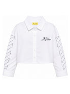 Camicia per bambina Off-White Kids bianca con colletto classico 44GGE002F26F002 WHITE OFF WHITE KIDS 