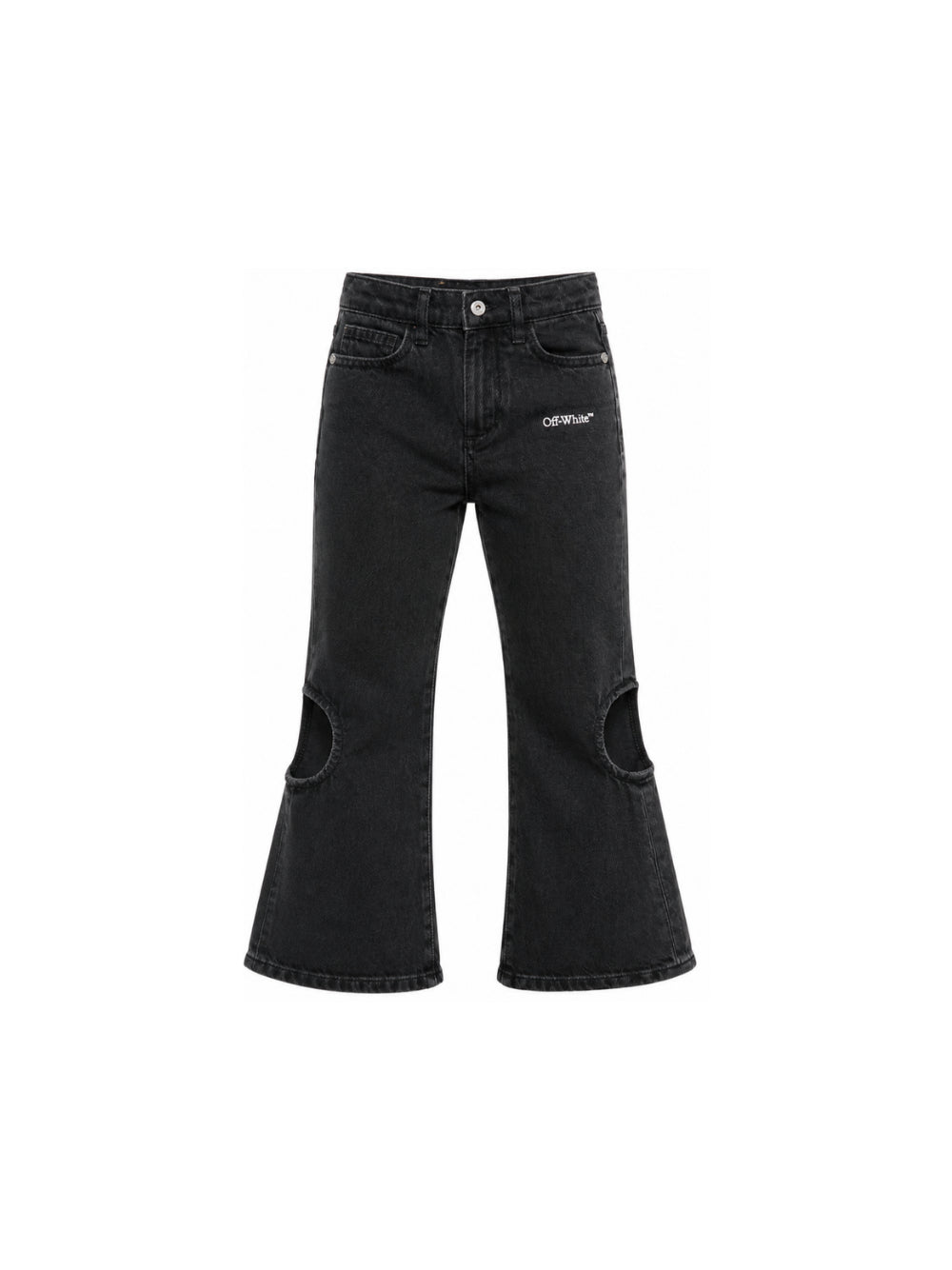 Jeans Bookish Meteor per bambina Off-White Kids neri con dettagli cut-out 44GYA001F26D001 BLACK OFF WHITE KIDS 
