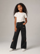 Jeans Bookish Meteor per bambina Off-White Kids neri con dettagli cut-out 44GYA001F26D001 BLACK OFF WHITE KIDS 