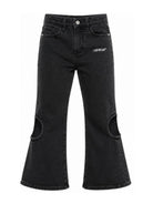 Jeans Bookish Meteor per bambina Off-White Kids neri con dettagli cut-out 44GYA001F26D001 BLACK OFF WHITE KIDS 