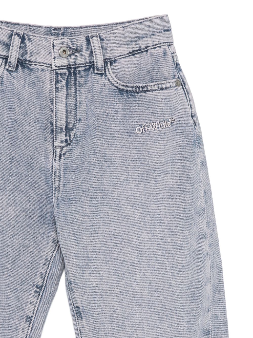 Cargo Arrows per bambina Off-White Kids in denim con logo 44GYB004F26D001 BLUE LIGHT OFF WHITE KIDS 