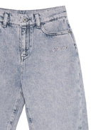 Cargo Arrows per bambina Off-White Kids in denim con logo 44GYB004F26D001 BLUE LIGHT OFF WHITE KIDS 