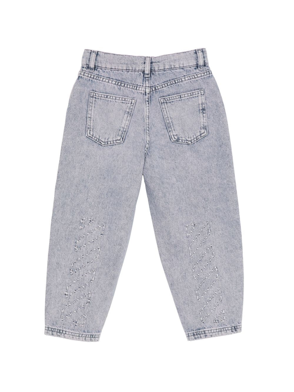 Cargo Arrows per bambina Off-White Kids in denim con logo 44GYB004F26D001 BLUE LIGHT OFF WHITE KIDS 