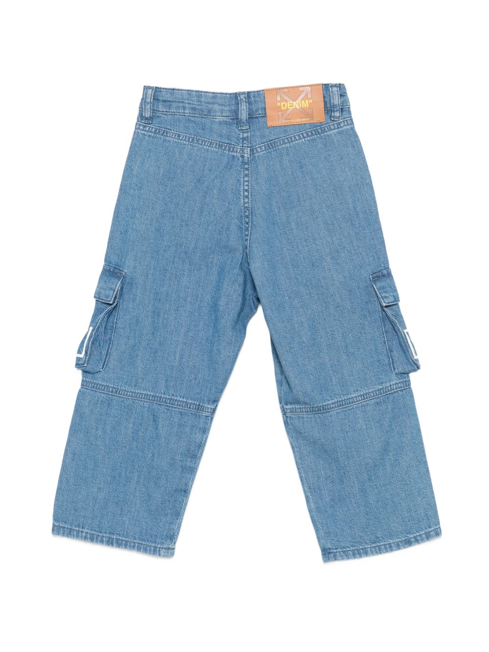 Cargo Arrows per bambina Off-White Kids in denim con logo 44GYB004F26D001 BLUE LIGHT OFF WHITE KIDS 