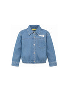 Camicia per bambina Off-White Kids denim con logo sul davanti 44GYD003F26D001 BLUE LIGHT OFF WHITE KIDS 