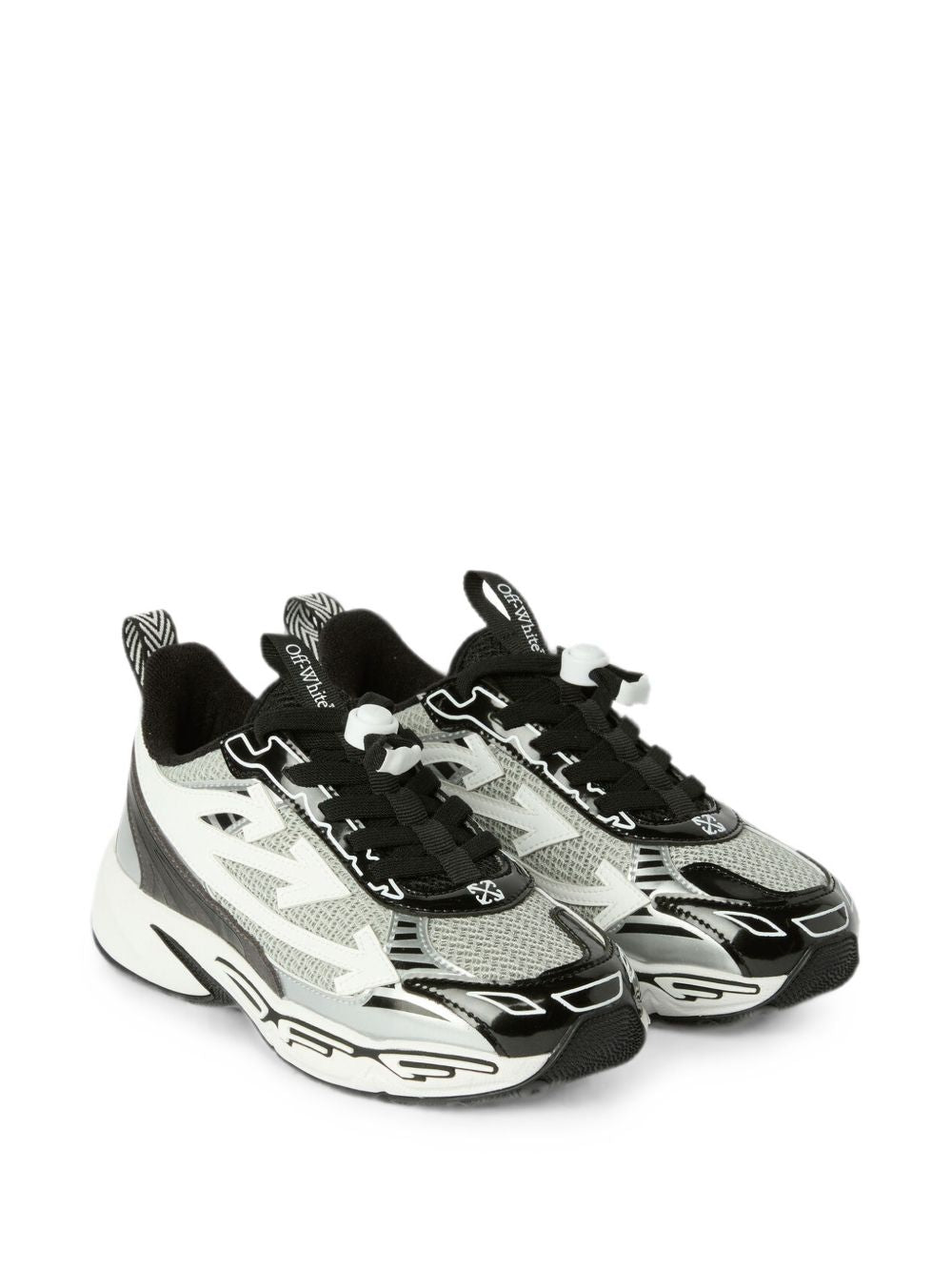 Sneakers per bambino Off White Kids bianche e nere con logo OF06029001 LTGYBK OFF WHITE KIDS 