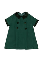 Abito per neonata Paio Crippa Kids verde colletto e polsini in velluto BICE 58 PAIO CRIPPA KIDS 