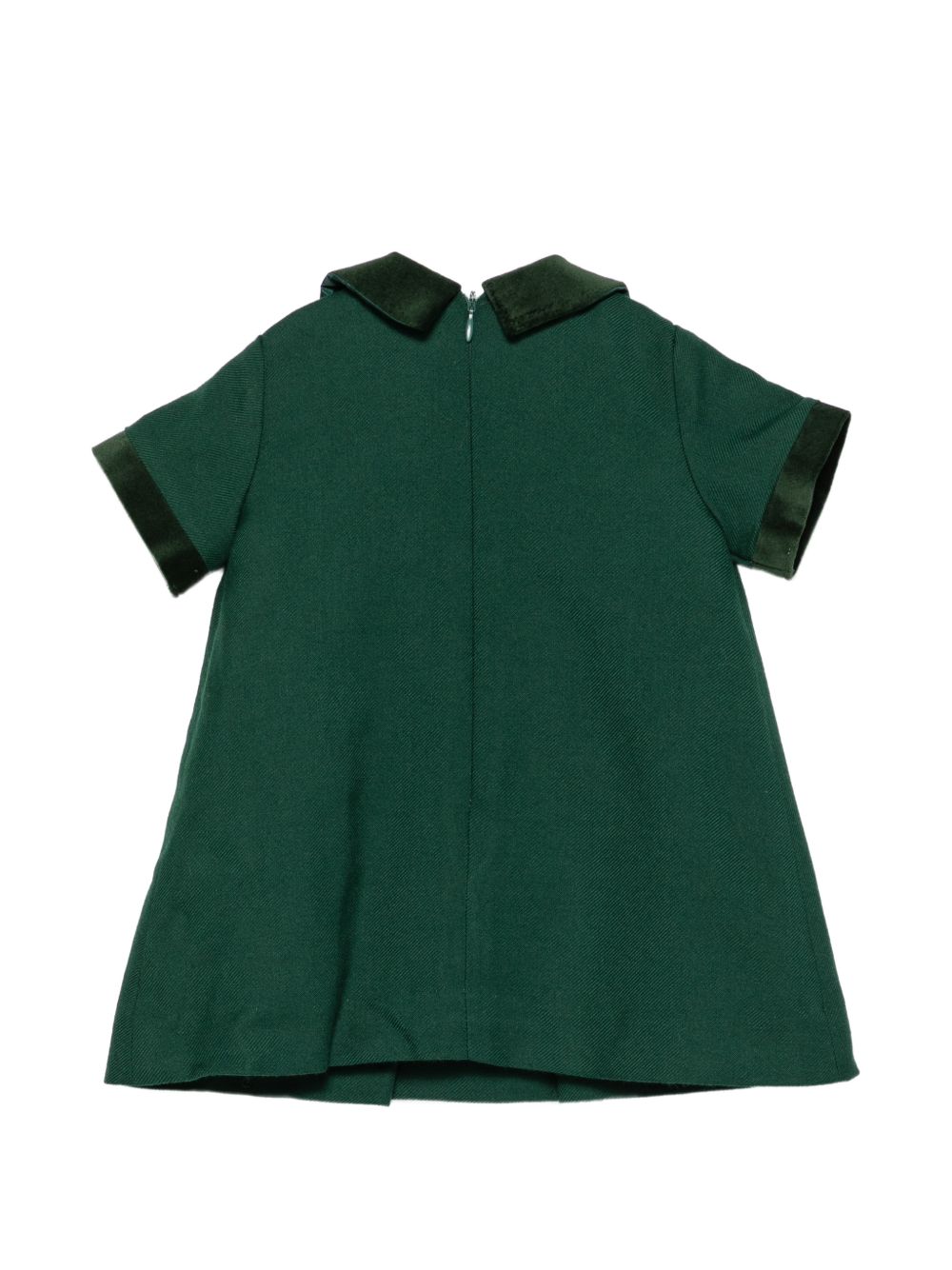 Abito per neonata Paio Crippa Kids verde colletto e polsini in velluto BICE 58 PAIO CRIPPA KIDS 