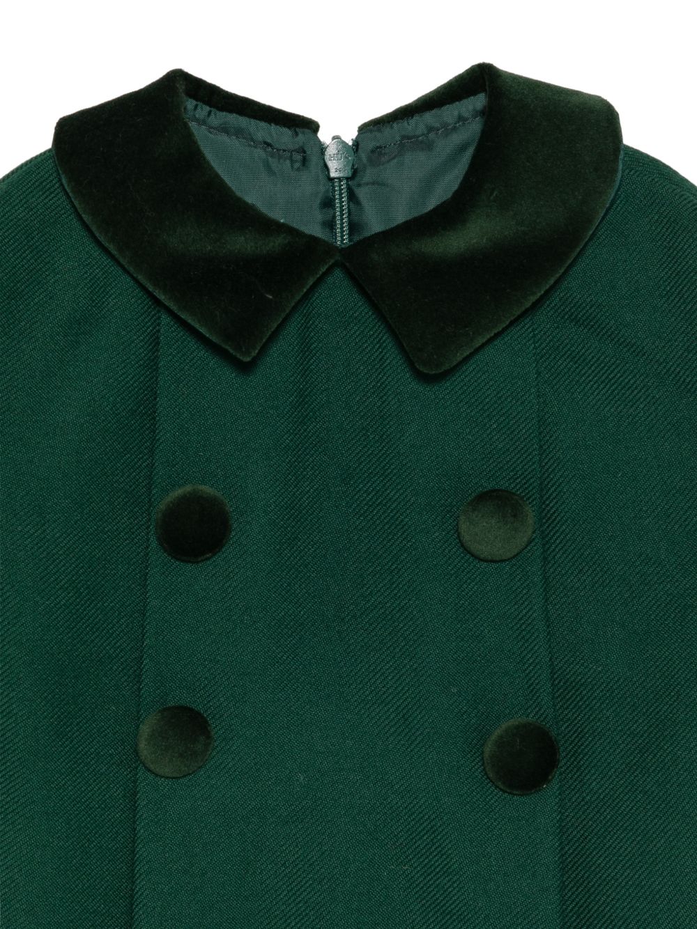 Abito per neonata Paio Crippa Kids verde colletto e polsini in velluto BICE 58 PAIO CRIPPA KIDS 