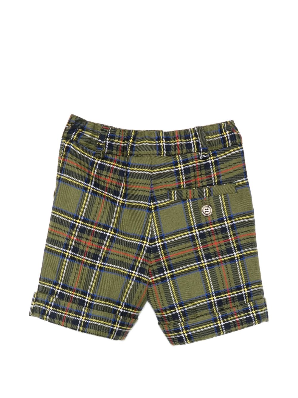 Shorts per neonato Paio Crippa verde oliva con dettaglio a pieghe BOSSO 4632 PAIO CRIPPA KIDS 