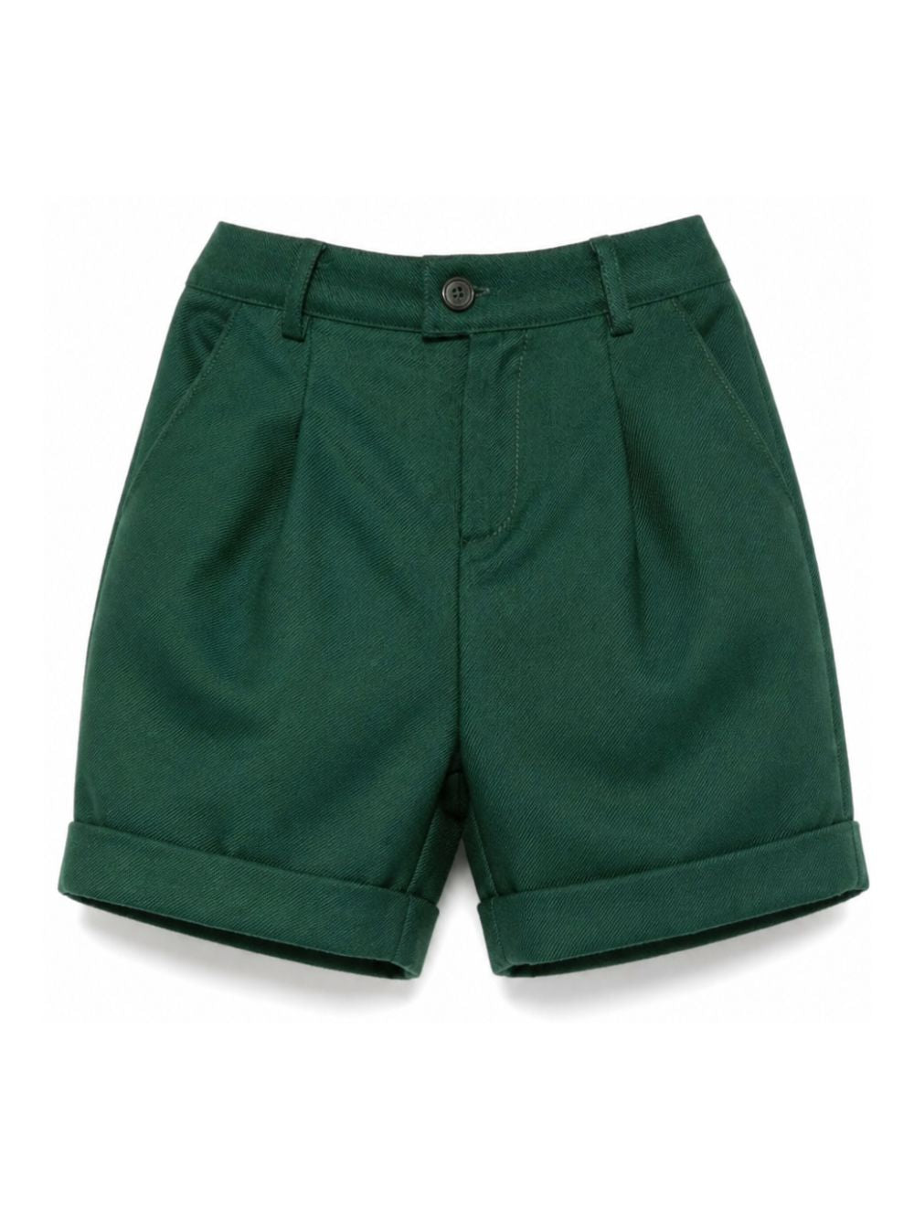 Shorts per neonato Paio Crippa verde scuro con pieghe BOSSO 58 PAIO CRIPPA KIDS 