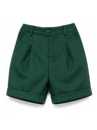 Shorts per neonato Paio Crippa verde scuro con pieghe BOSSO 58 PAIO CRIPPA KIDS 