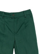 Shorts per neonato Paio Crippa verde scuro con pieghe BOSSO 58 PAIO CRIPPA KIDS 