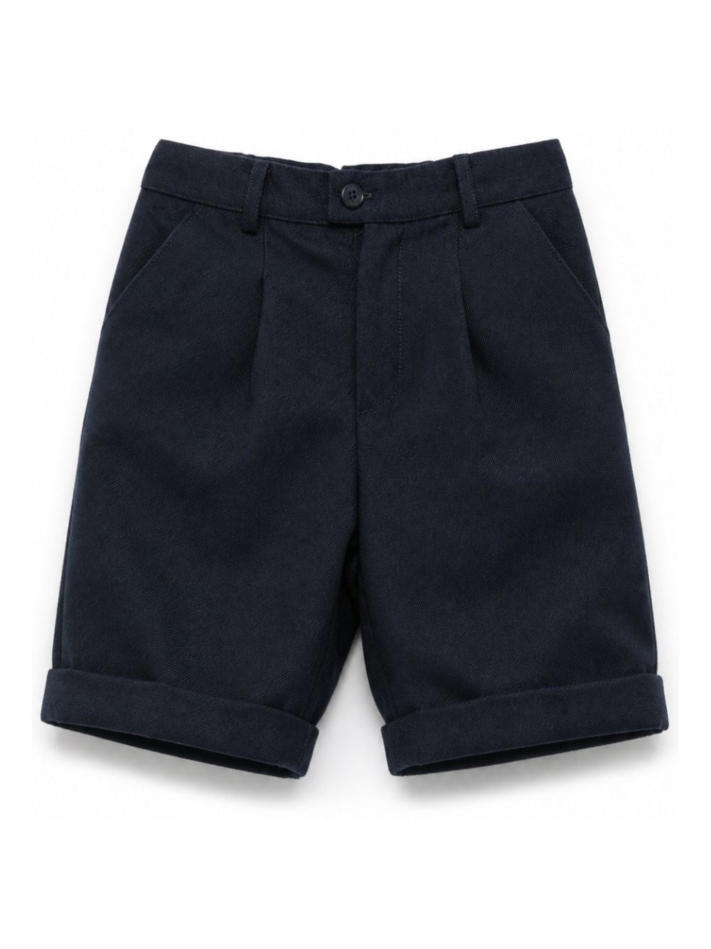 Shorts per neonato Paio Crippa blu navy con dettaglio a pieghe BOSSO 78 PAIO CRIPPA KIDS 