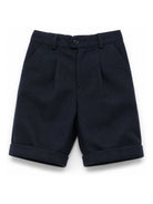 Shorts per neonato Paio Crippa blu navy con dettaglio a pieghe BOSSO 78 PAIO CRIPPA KIDS 