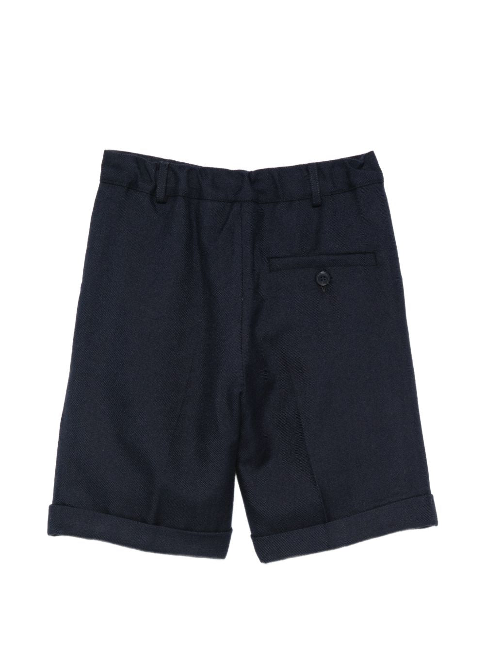 Shorts per neonato Paio Crippa blu navy con dettaglio a pieghe BOSSO 78 PAIO CRIPPA KIDS 