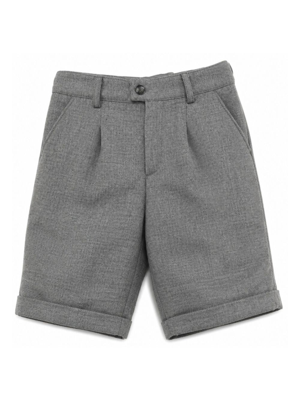 Shorts per neonato Paio Crippa grigio con risvolto a pieghe BOSSO 95 PAIO CRIPPA KIDS 