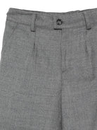 Shorts per neonato Paio Crippa grigio con risvolto a pieghe BOSSO 95 PAIO CRIPPA KIDS 