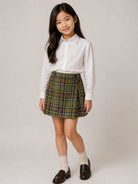 Gonna per bambina Paio Crippa Kids verde con motivo a quadri BUCANEVE 4632 PAIO CRIPPA KIDS 
