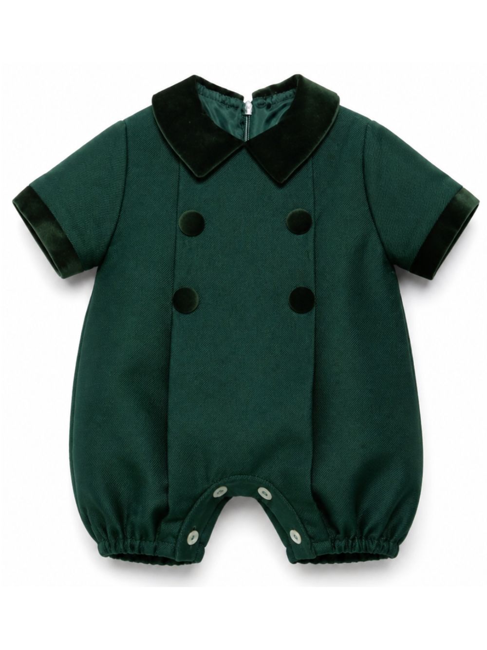 Tutina per neonato Paio Crippa Kids verde in tessuto twill<BR/> FICO 58 PAIO CRIPPA KIDS 