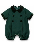 Tutina per neonato Paio Crippa Kids verde in tessuto twill<BR/> FICO 58 PAIO CRIPPA KIDS 