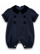 Tutina per neonato Paio Crippa Kids blu in tessuto twill FICO 78 PAIO CRIPPA KIDS 