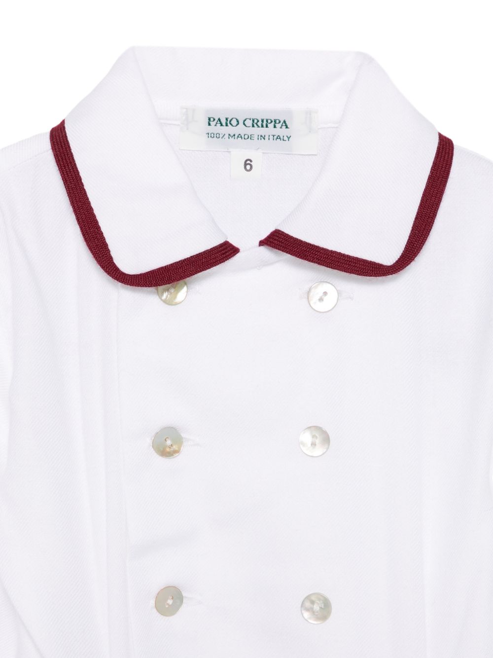 Completo per neonato Paio Crippa bordeaux con colletto alla Peter Pan LAMPONE 30 PAIO CRIPPA KIDS 