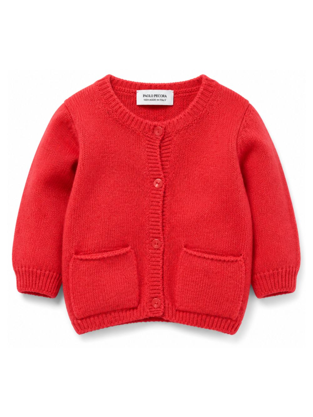 Cardigan per neonato Paio Crippa Kids rosso con bottoni ORTISEI 22 PAIO CRIPPA KIDS 