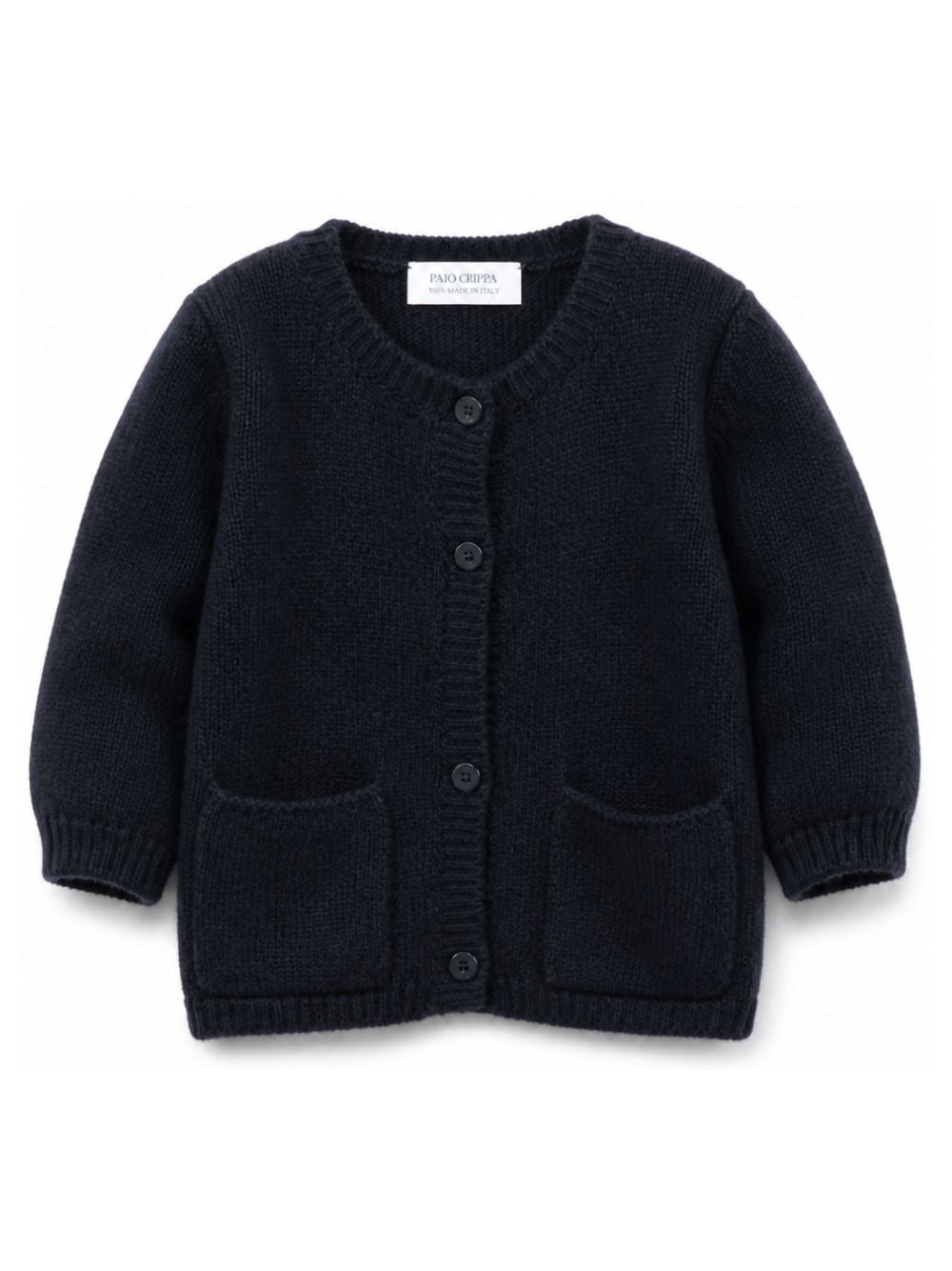 Cardigan per neonato Paio Crippa Kids blu navy con rifiniture a coste ORTISEI 78 PAIO CRIPPA KIDS 