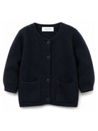 Cardigan per neonato Paio Crippa Kids blu navy con rifiniture a coste ORTISEI 78 PAIO CRIPPA KIDS 
