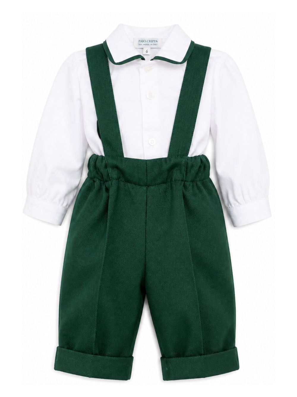 Set camicia e salopette per neonato Paio Crippa Kids multicolore con colletto classico RIGATONE LIME 58 PAIO CRIPPA KIDS 